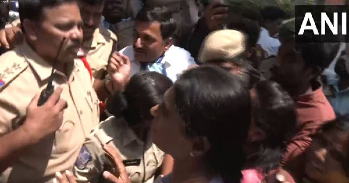 YS Sharmila detained before reaching Hyderabad's TSPSC office to protest against paper leak